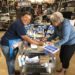 Demo artist at art supply store working with a happy customer!